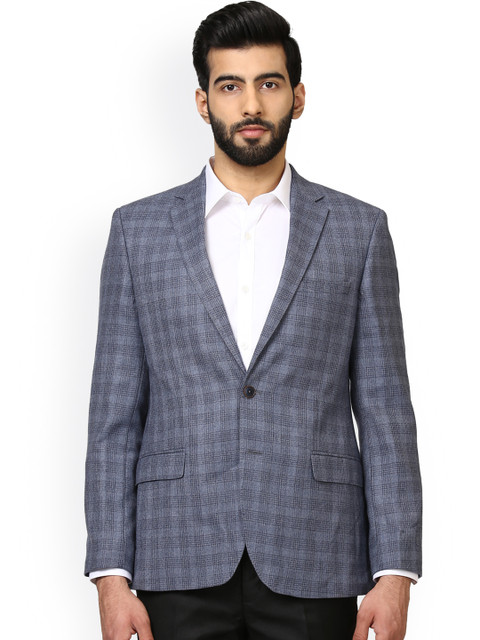

Raymond Blue Checked Regular Fit Single-Breasted Formal Blazer