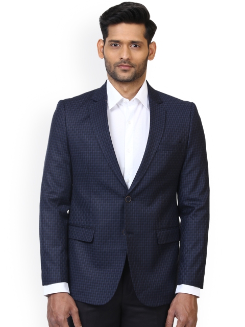 

Raymond Blue Checked Regular Fit Single-Breasted Formal Blazer