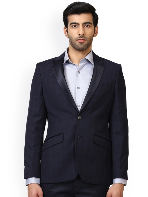 

Raymond Blue Checked Regular Fit Single-Breasted Formal Blazer