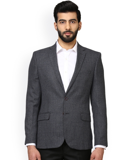 

Raymond Grey Checked Regular Fit Single-Breasted Formal Blazer