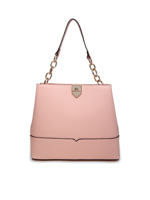 

Diana Korr Peach-Coloured Solid Handheld Bag