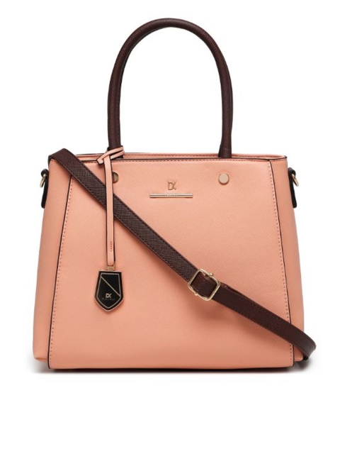 

Diana Korr Peach-Coloured Solid Handheld Bag