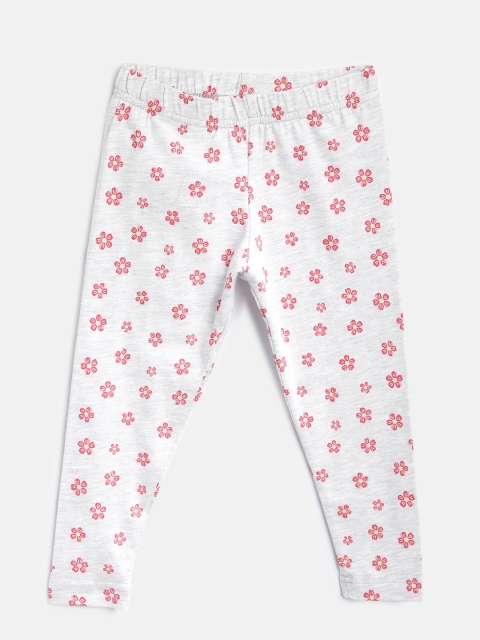 

Palm Tree Girls Grey Melange & Pink Floral Print Leggings