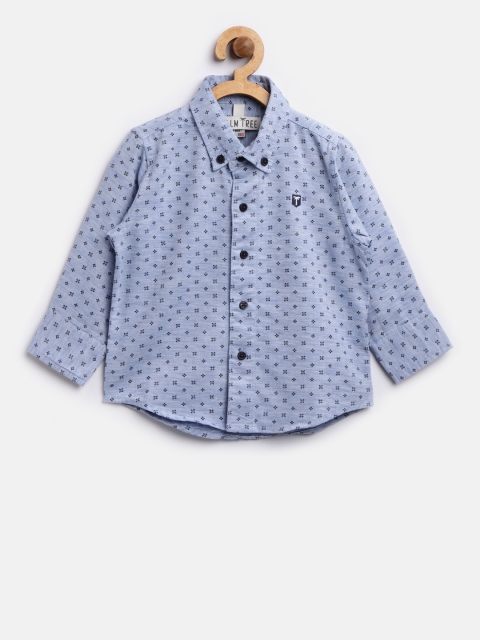 

Palm Tree Boys Blue Regular Fit Printed Casual Shirt