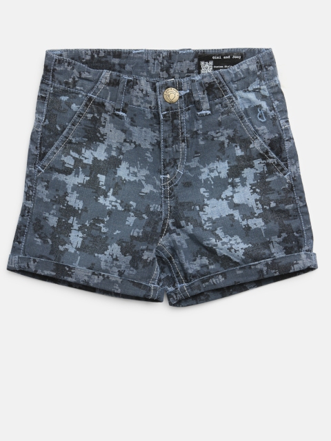 

Gini and Jony Boys Grey Printed Regular Fit Regular Shorts