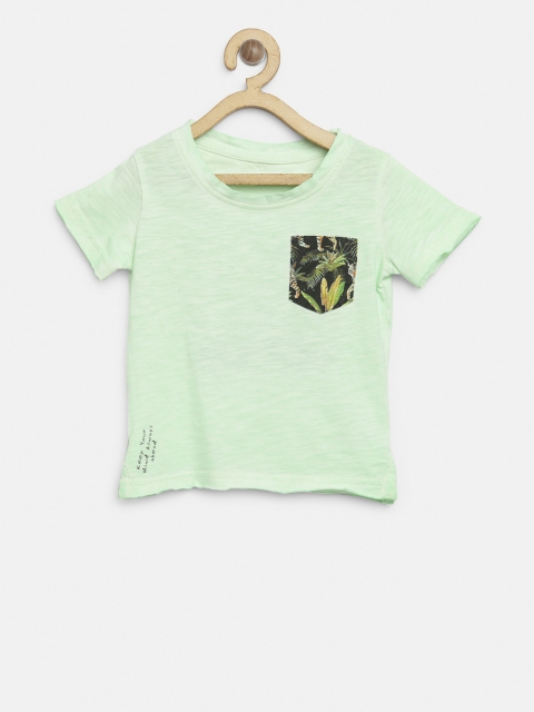 

Gini and Jony Boys Green Solid Round Neck T-shirt