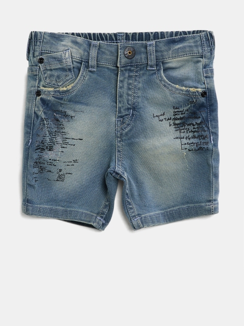 

Gini and Jony Boys Blue Washed Regular Fit Denim Shorts