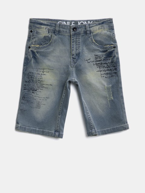 

Gini and Jony Boys Blue Washed Regular Fit Denim Shorts