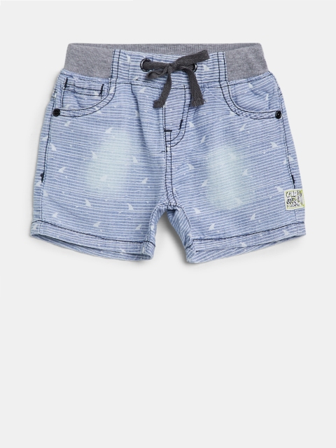 

Gini and Jony Boys Blue & Off-White Striped Regular Fit Shorts