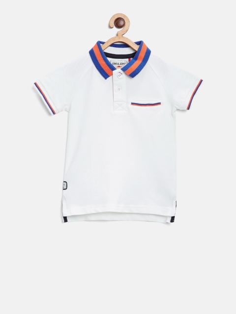 

Gini and Jony Boys White Solid Polo Collar T-shirt