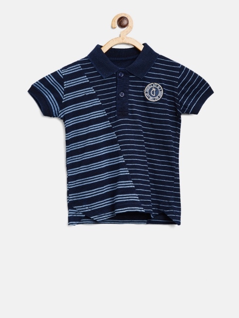 

Gini and Jony Boys Navy Blue Striped Polo T-shirt