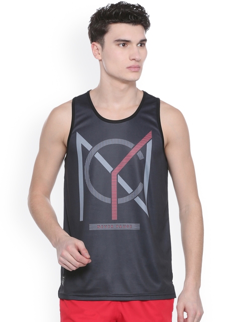 

People Men Grey Printed Round Neck T-shirt