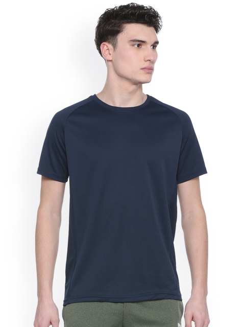

People Men Navy Blue Solid Round Neck T-shirt