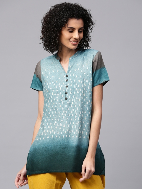 

Shree Blue & Off-White Printed Tunic