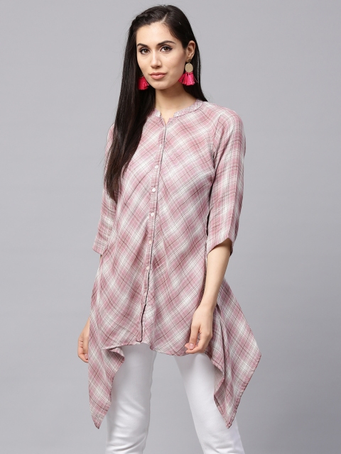 

Shree Pink & Grey Checked Tunic