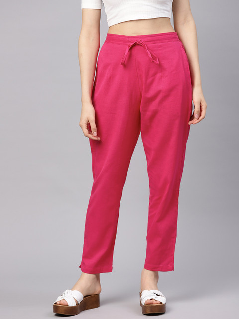 

Shree Women Magenta Regular Fit Solid Trousers