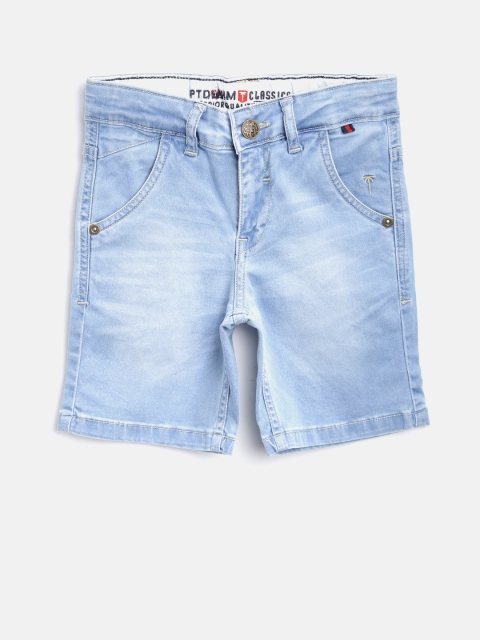 

Palm Tree Boys Blue Classic Fit Washed Denim Shorts