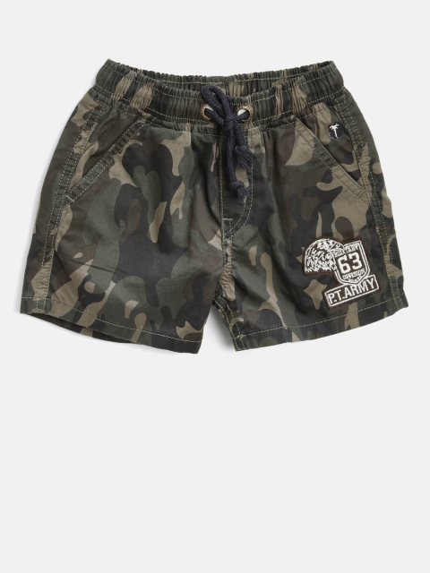 

Palm Tree Boys Olive Green Camouflage Print Shorts