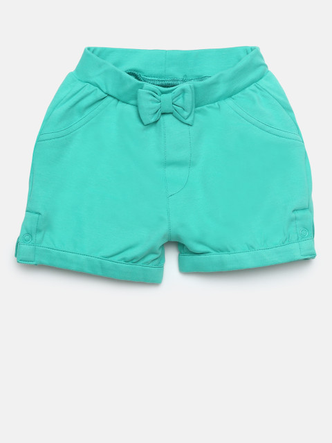 

Gini and Jony Girls Green Solid Regular Fit Shorts