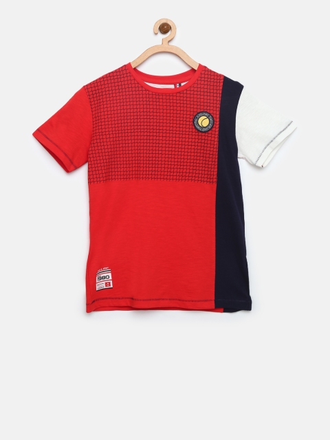 

Gini and Jony Boys Red Printed Round Neck T-shirt