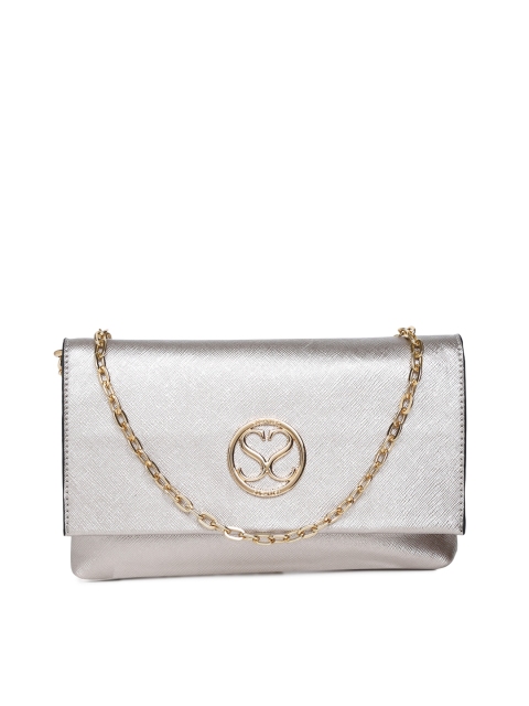 

Sugarush Women Silver-Toned Solid Clutch