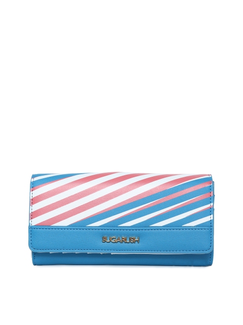 

Sugarush Women Blue & Pink Striped Two Fold Wallet
