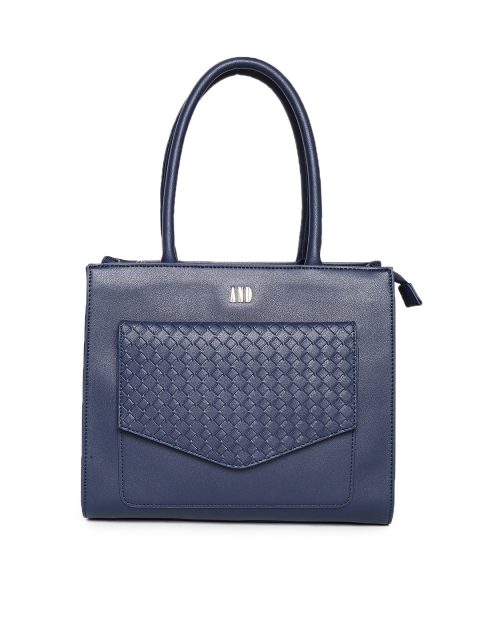 

AND Navy Blue Solid Textured Bag