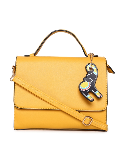 

Global Desi Mustard Solid Sling Bag
