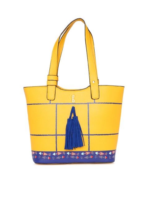 

Global Desi Yellow & Blue Printed Shoulder Bag