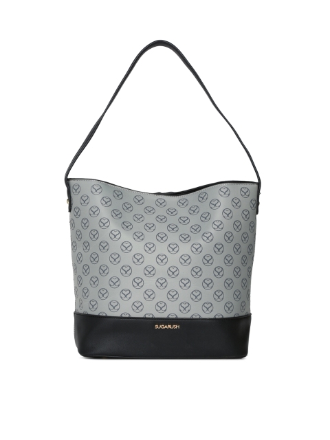 

Sugarush Grey & Black Printed Tote Bag