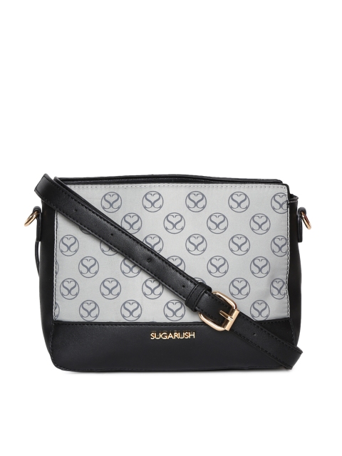 

Sugarush Grey & Black Colourblocked Sling Bag