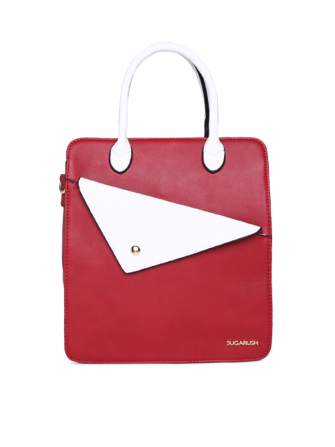 

Sugarush Red & White Solid Handheld Bag