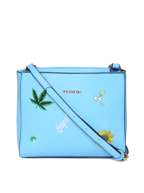 

Sugarush Blue Printed Sling Bag