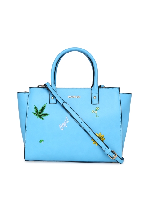 

Sugarush Blue Self Design Handheld Bag