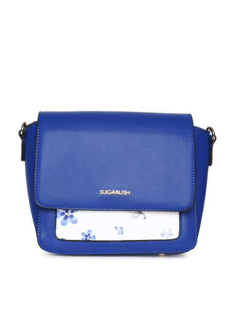 

Sugarush Blue Printed Sling Bag