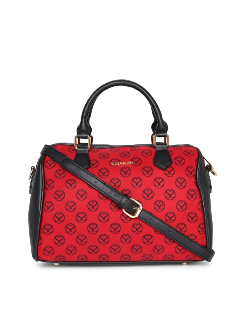 

Sugarush Red & Black Printed Handheld Bag
