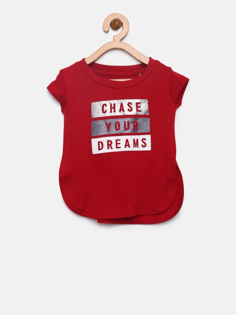 

Gini and Jony Girls Red Printed Top