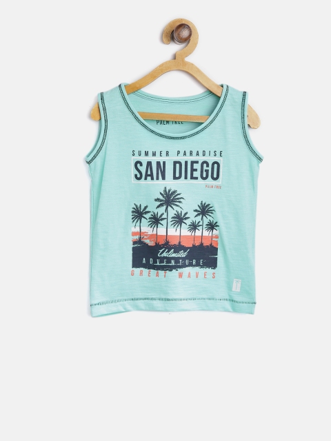 

Palm Tree Boys Blue Printed Round Neck T-shirt