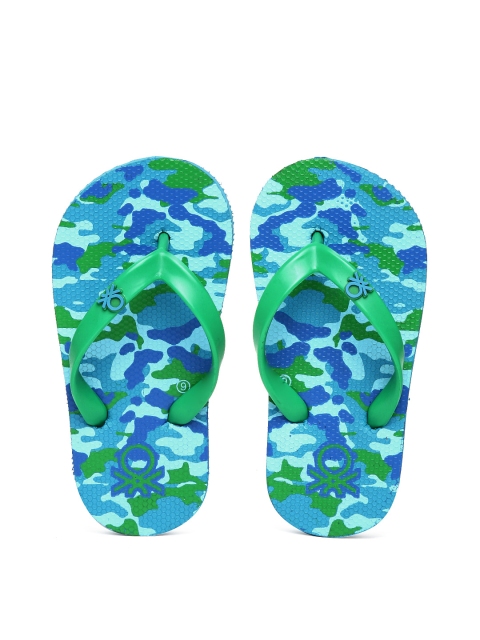 

United Colors of Benetton Girls Green & Blue Printed Thong Flip-Flops