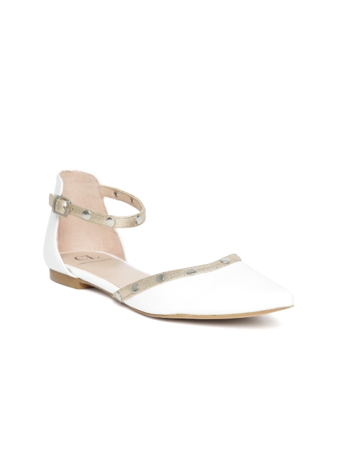 

Carlton London Women White Studded Ballerinas