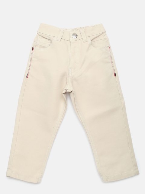 

Gini and Jony Boys Beige Slim Fit Solid Regular Trousers