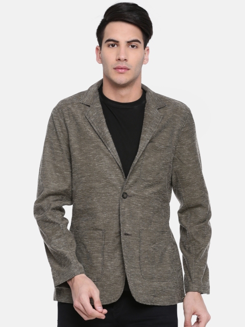 

British Club Brown Slim Fit Single-Breasted Casual Blazer