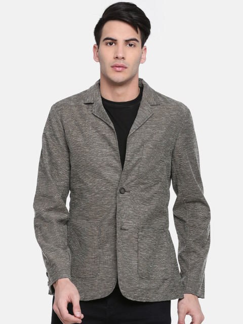 

British Club Brown Slim Fit Single-Breasted Casual Blazer
