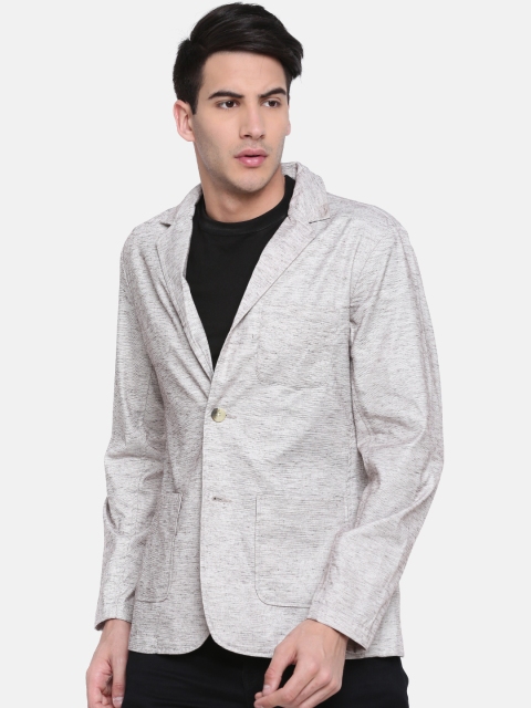 

British Club Beige Slim Fit Single-Breasted Casual Blazer