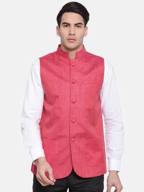 

British Club Men Peach Nehru Jacket