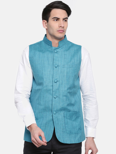 

British Club Men Blue Nehru Jacket