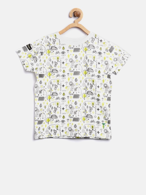 

Palm Tree Boys White Printed Round Neck T-shirt