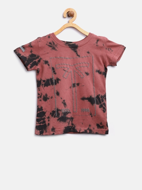 

Palm Tree Boys Rust Red Dyed Round Neck T-shirt