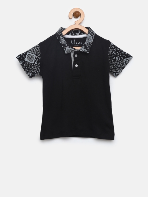 

Gini and Jony Boys Black Solid Polo T-shirt