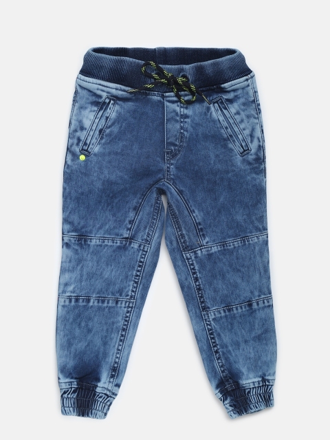 

Gini and Jony Boys Blue Mid-Rise Clean Look Stretchable Joggers